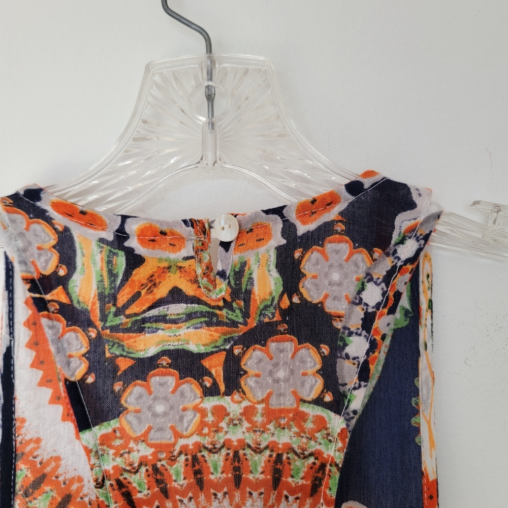 RAGA Navy and Orange Circular Print Boho Maxi Dress - Picture 9 of 11